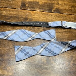 Blue Plaid Bow Tie